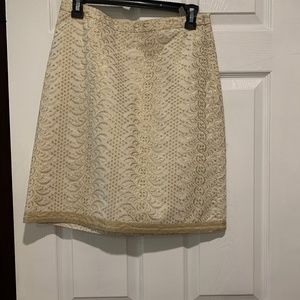 The Limited brand off white skirt with gold detail